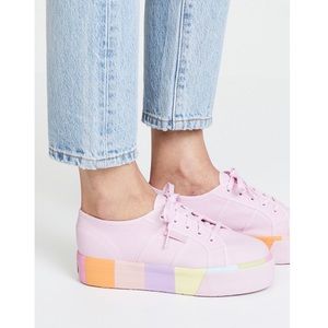 superga 2790 stripe platform sneaker